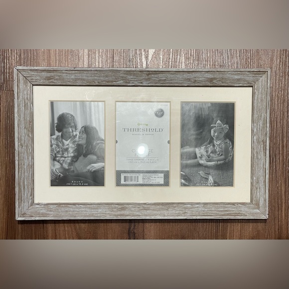 New Threshold Rustic Collage Frame Triple Photo Frame Picture Frame – 4x6 - Picture 1 of 2